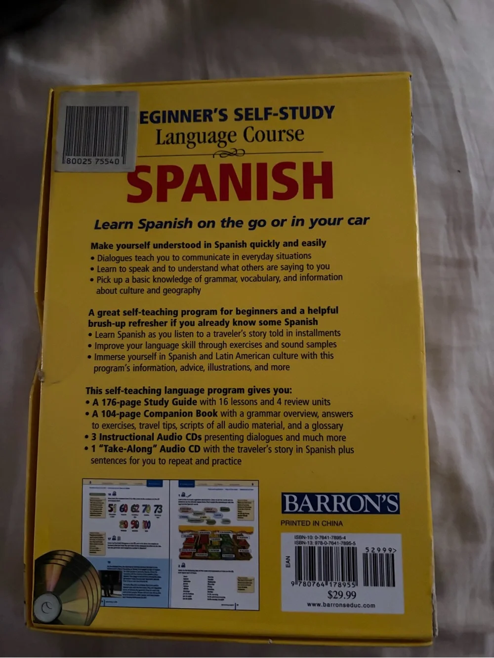 Barron's Beginner's Self-Study Spanish Language Course - Yellow Cover